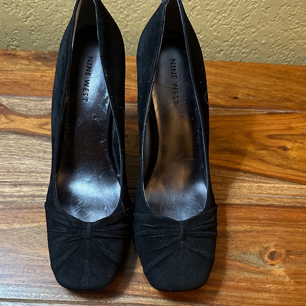 Nine West Black Suede Heels